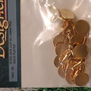 Vintage New clip on gold toned Earring findings diy